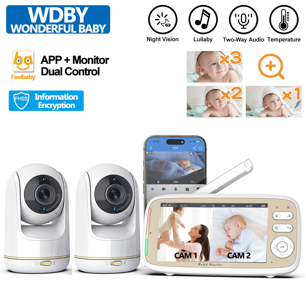 Baby Monitor Split Screen - جهاز مراقبة الطفل VB803 PRO، مزود
