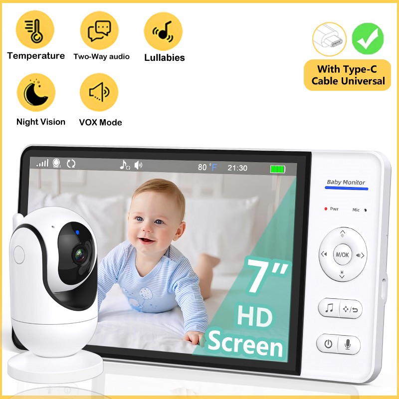 Baby Monitor Split Screen - لا واي فاي 7 بوصة مراقبة