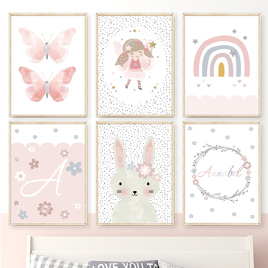 Baby Nursery Girl Room - لوحة فنية جدارية لطيفة بتصميم فتاة