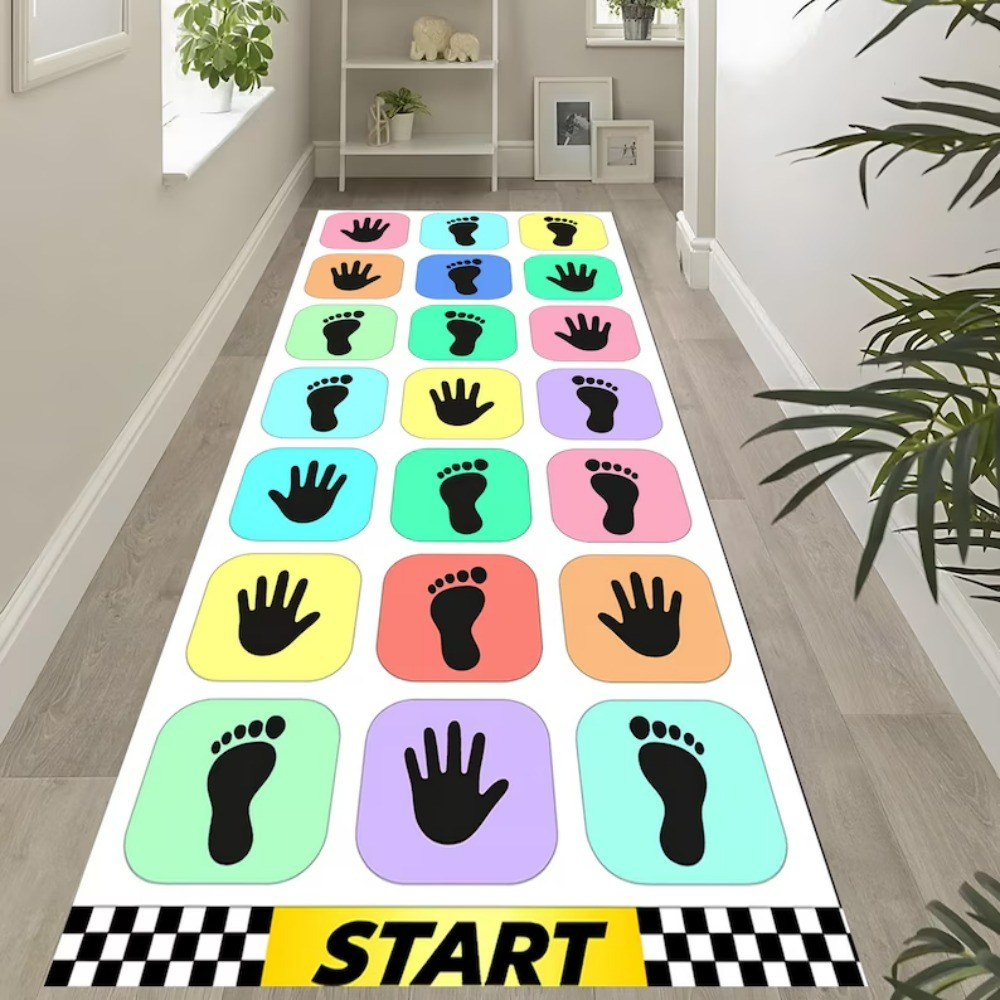 Baby Nursery Mat - سجادة أرضية بتصميم بصمات الأيدي والأقدام،