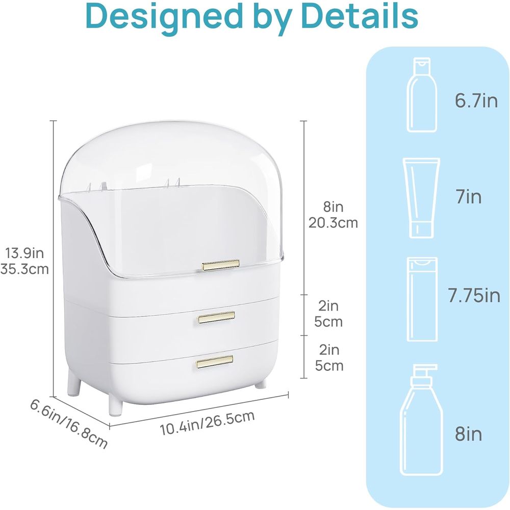 منظم مستحضرات التجميل والعناية - مراجعة Drawer Dresser White وسعره