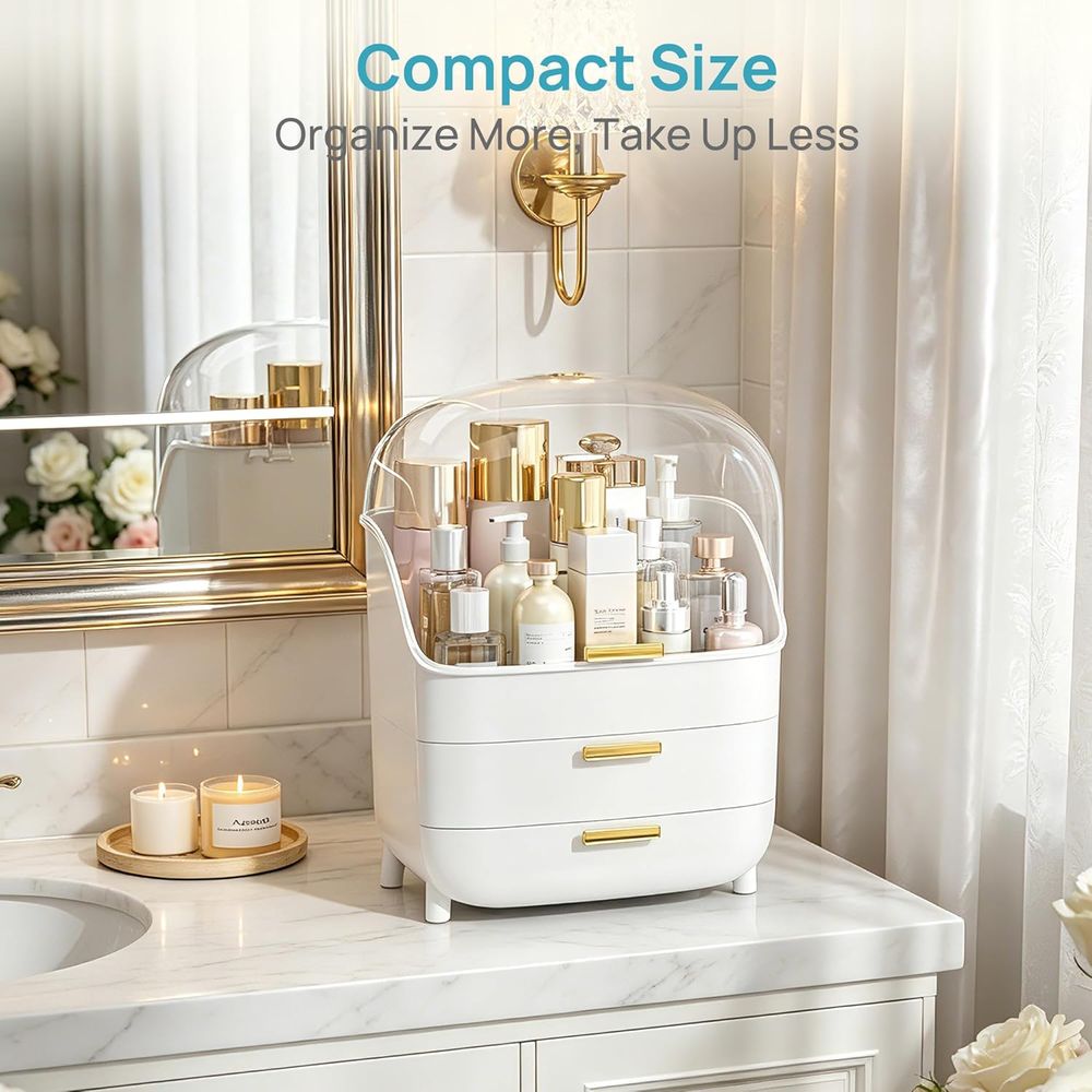 منظم مستحضرات التجميل والعناية - مراجعة Drawer Dresser White وسعره