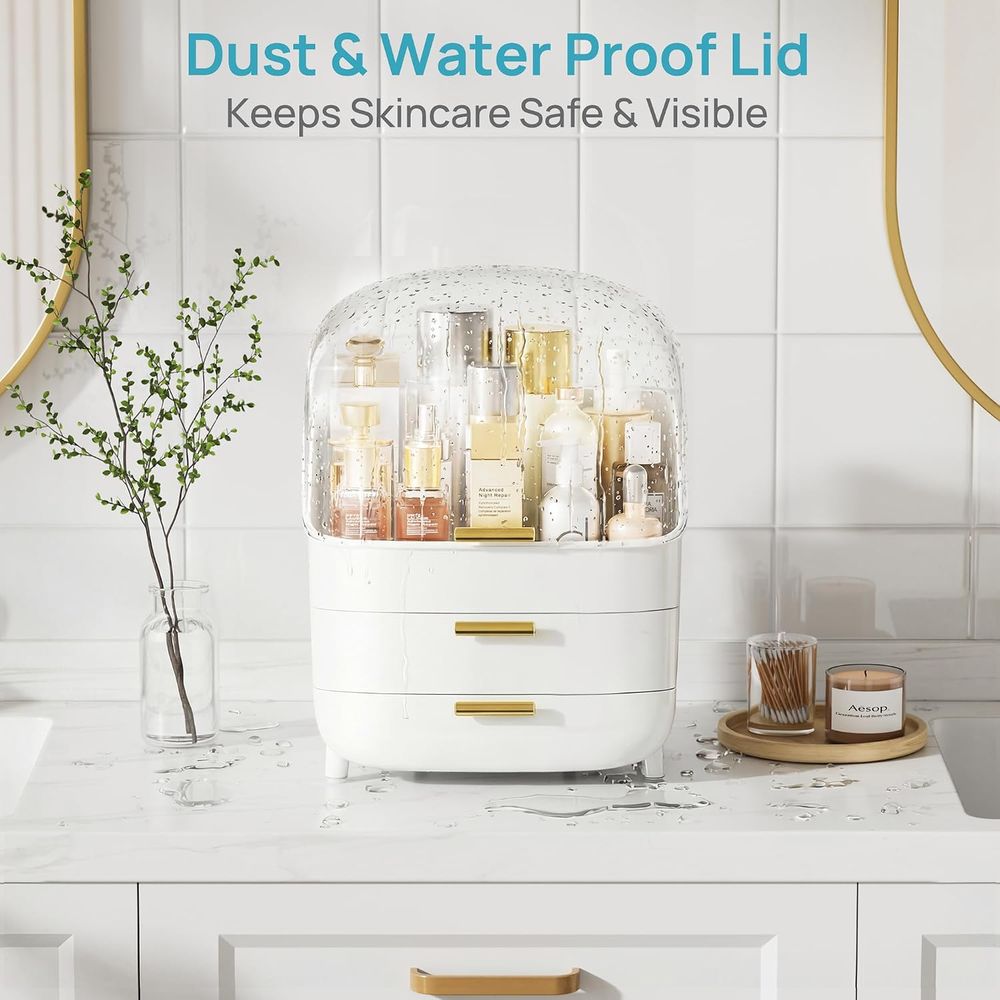 منظم مستحضرات التجميل والعناية - مراجعة Drawer Dresser White وسعره