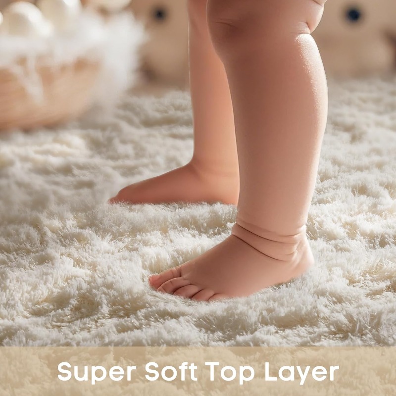 سجادة بيضاء مستديرة كريمية ناع - مراجعة Baby Nursery Mat وسعره