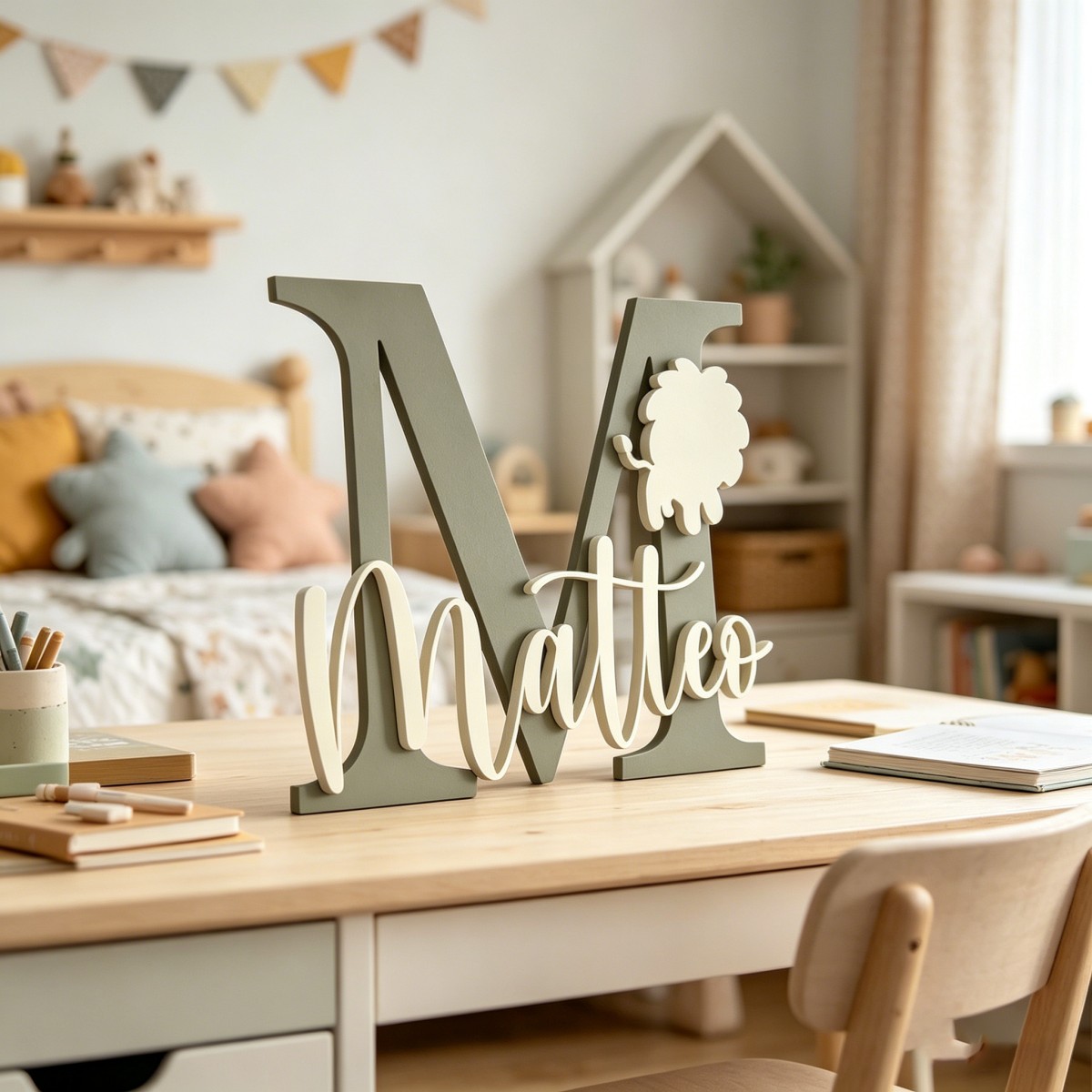 لوحة خشبية مخصصة باسم وحرف أول - مراجعة Baby Nursery Decorations وسعره