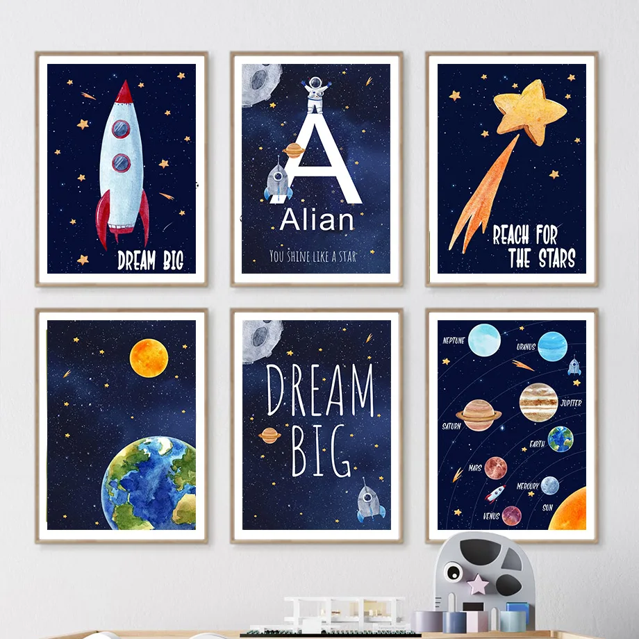 لوحة قماشية مخصصة بتصميم رائد  - مراجعة Baby Nursery Name Wall Art وسعره